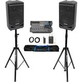 Samson Expedition XP800 800w Portable 8 PA DJ Speaker+Powered Mixer+Headset