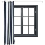 Sunnydaze Designer Eyelet Indoor/Outdoor Curtain Panels - 52 x 108 - Blue/White Stripe