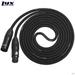 LyxPro Quad Series 25 feet XLR Cable 4-Conductor Male to Female Cord Black