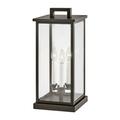 3 Light Large Outdoor Pier Mount Lantern-Oil Rubbed Bronze Finish-Incandescent Lamping Type Hinkley Lighting 20017Oz