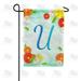 America Forever Summer Floral Monogram Garden Flag Letter U 12.5 x 18 inches Cosmos Yellow Red White Spring Flower Double Sided Vertical Outdoor Yard Lawn Decorative Seasonal Summertime Garden Flag