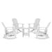 Flash Furniture Savannah 5-Piece Poly Resin Rocking Patio Chair and Side Table Set White