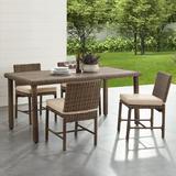 Bradenton 5Pc Outdoor Wicker Dining Set Sand/Weathered Brown - Dining Table & 4 Dining Chairs