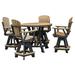 OS Home and Office Five Piece Round Counter Height Dining Set in Cedar on a Black Base