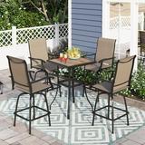 Sophia & William 5 Piece Outdoor Bar Set Patio Bar Height Swivel Chairs and Table Furniture Set