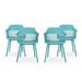 GDF Studio Irene Outdoor Modern Dining Chair Set of 4 Teal