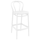 41.75 White Solid Outdoor Patio Bar Stool