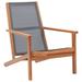 Festnight Patio Chair Gray Solid Eucalyptus Wood and Textilene