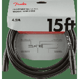 Genuine Fender Professional Series Microphone Cable 15 Black - 15 Feet Long