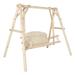 OverPatio Porch Swing Set Log Swing Stand Rustic Loveseat Glider Swing 2 Seater Nature