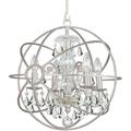 Four Light Mini Chandelier in Minimalist Style 17 inches Wide By 18.75 inches High-Clear Crystal Color-Swarovski Strass Crystal Type-Olde Silver