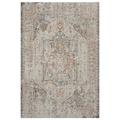 Laddha Home Designs 7.75 x 9.75 Beige and Brown Distressed Medallion Rectangular Outdoor Area