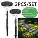 Ledander 2 Pack Bright Solar Pathway Lights warm white LED Solar Lights Outdoor IP67 Waterproof Solar Path Lights Solar Powered Garden Lights for Walkway Yard Backyard Lawn Landscape Decorative