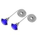 Uxcell Ceiling Fan Pull Chain Crystal Chain Extension Diamond Pendant 2Pcs Blue