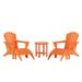 Westin Outdoor 5-Pieces Adirondack Patio Chat Seating Set with Ottoman & Side Table Included Orange