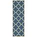 Safavieh Courtyard Becky Quatrefoil Indoor/Outdoor Runner Rug 2 3 x 8 Navy/Beige