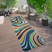 Contemporary Waves Indoor/Outdoor Multi 2 x7 Runner Rug