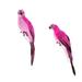 2x Macaw Parrot Rose Red Bird Ornament Artificial Feathered Animal Model Statues DIY Lawn Sculpture Planter Tree Decor