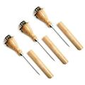 Norpro 7 Stainless Steel Shaft Wood Handle Ice Pick Bar Tool with Sheath Cover 3 Pack