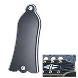 2 Holes Bell-shaped PVC Truss Rod Cover Plate Scroll Plate for Gibson LP SG Flying V ES Guitar Black