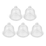 OUNONA 5Pcs Creative Crystal Glass Dessert Covers Cake Covers Food Glass Covers