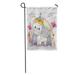 KDAGR Girl Cute Cartoon Unicorn and Rainbow Meadow Baby Drawing Garden Flag Decorative Flag House Banner 28x40 inch