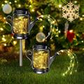 2 Pack Outdoor Solar Pathway Lights 45LED Solar String Light Mason Jar Bottle Lamps Watering Can