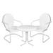 Northlight 3-Piece Retro Metal Tulip Chairs and Side Table Outdoor Set White