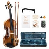 Violin 4/4 Full Size for Adults w/Square Case Violin Set for Beginners with Hard Case 2 Bows 3 In 1 Digital Metronome Tuner Tone Generatorï¼ŒExtra Strings and Bridgeï¼ŒBright Color-GV406