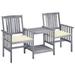 ametoys Patio Chairs with Tea Table and Cushions Solid Acacia Wood