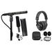 Audio Technica AT875R Short Shotgun Condenser Microphone + Studio Headphones