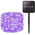 Solar String Lights Outdoor Mini 66Feet 200 LED Copper Wire Lights 8 Modes Solar Powered Fairy Lights Waterproof Solar Decoration Lights for Garden Yard Party Wedding Christmas Purple