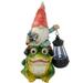 Northlight 12.5 Solar LED Lighted Gnome and Frog Outdoor Garden Statue