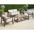 Better Homes & Gardens Willow Springs 4-Piece Wicker Outdoor Conversation Set with Cushions Brown/Gray