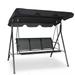 Black Outdoor Patio 3 Person Canopy Swing Chair Hammock
