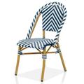 Furniture of America Acti Modern Aluminum Patio Dining Chair in Blue (Set of 2)