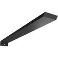 Ekena Millwork 2 1/2 W x 22 D x 1 1/2 H Hidden Floating Steel Heavy Duty Bracket w/ Flange Powder Coated Black