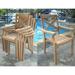 Qty 4 - Granada Stacking Arm / Captain Dining Chair Outdoor Patio Grade-A Teak Wood WholesaleTeak #WMDCARGR4