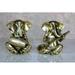 eSplanade Ganesha Ganesh Ganpati Playing Musical Instruments Idol Statue Sculpture - Set of 2 | Decorative Items - Home Decor | Brass - 6 Inches