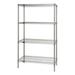 Quantum Storage Wire Shelving 4-Shelf Starter Units - Stainless Steel - 21 x 42 x 74 in. - Stainless Steel