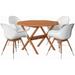 Amazonia Bremen 5-Piece Patio Octogonal Table Set Eucalyptus Wood Ideal for Outdoors and Indoors