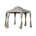 Garden Winds Replacement Canopy Top Cover for the Hexagon Solar Gazebo - Standard 350 - Damask Beige