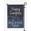 Printtoo Dusty Blue Happy Campers Campsite Personalized Camping Flags For Campers Double Sided CampsiteFlagOutdoor GardenFlags