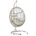 Afuera Living Coastal Wicker / Rattan Outdoor Hanging Egg Chair in Light Beige