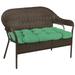 Jordan Manufacturing 44 x 18 Green Solid Tufted Contoured Outdoor Wicker Bench Cushion - 18 L x 44 W x 4 H