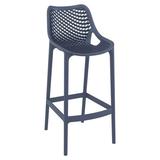 41.25 Dark Gray Solid Outdoor Patio Bar Stool