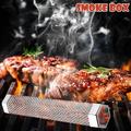 Usupdd Smoke BoxBarbecue Tool Stainless Steel Smoking Tube Diamond-shaped Fruit Wood Usupdd WAA220816-411