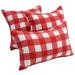 Blazing Needles 9917-S3-CO-JO18-14 Spun Polyester Outdoor Throw Pillows Red Plaid - Set of 3
