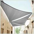 ColourTree 9 x 9 x 9 Gray Triangle Sun Shade Sail Canopy Mesh Fabric UV Block & Water Air Permeable - Commercial Heavy Duty - 190 GSM - 3 Years Warranty - Custom Make