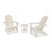 POLYWOOD Vineyard 3-Piece Curveback Adirondack Set in Sand